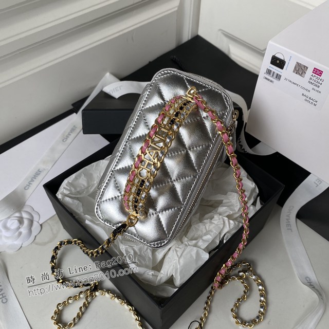 Chanel專櫃23p新款手柄包 AP3243 香奈兒手提化妝小盒子羊皮小型收納盒 djc5199